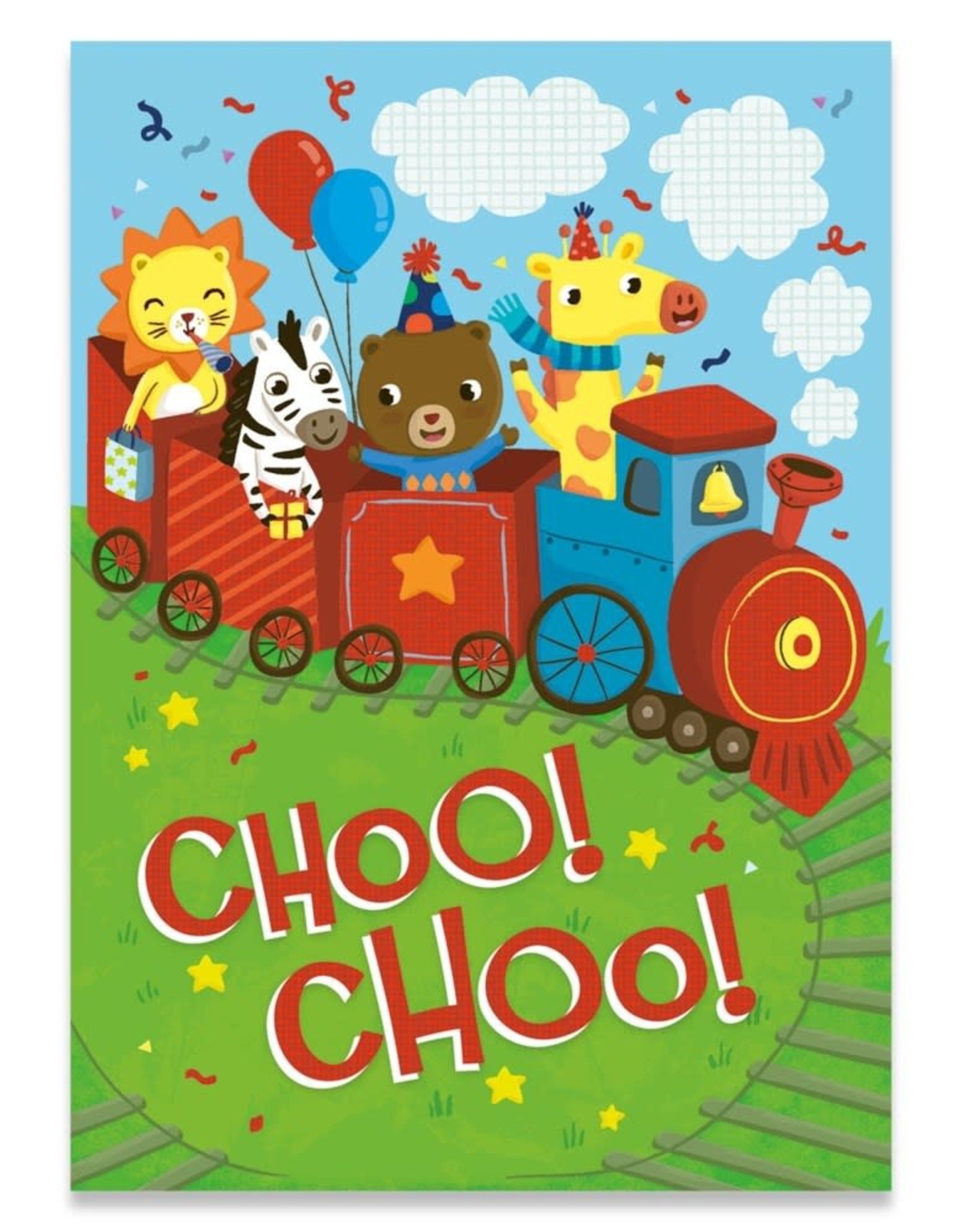 Peaceable Kingdom Choo Choo Train Birthday Card