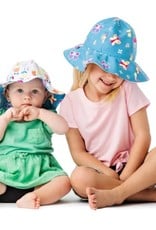 FlapJackKids Kids Reversible Sun Hat - Butterfly/Floral - Medium (Age 2 - 4 years)