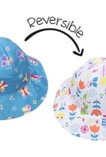FlapJackKids Kids Reversible Sun Hat - Butterfly/Floral - Medium (Age 2 - 4 years)