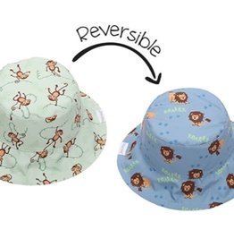 FlapJackKids Kids Reversible Sun Hat - Lion/Monkey - Small (6 mths - 2 yrs)
