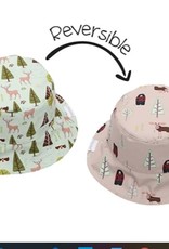 FlapJackKids Kids Reversible Sun Hat - Moose/Cottage - Small (6 mths - 2 yrs)