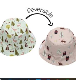 FlapJackKids Kids Reversible Sun Hat - Moose/Cottage - Medium (age 2-4 years)