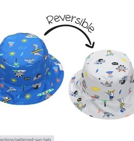 FlapJackKids Kids Reversible Sun Hat - Dinos - Medium (age 2-4 years)