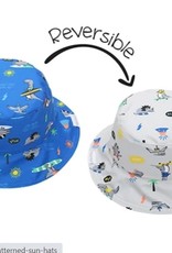FlapJackKids Kids Reversible Sun Hat - Dinos - Small (6 mths - 2 yrs)