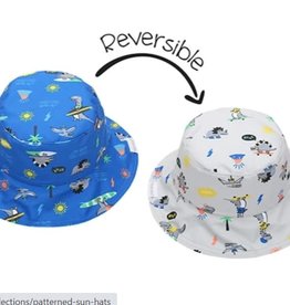 FlapJackKids Kids Reversible Sun Hat - Dinos - Small (6 mths - 2 yrs)