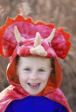Great Pretenders Triceratops Hooded Cape, Red, Size 4-5