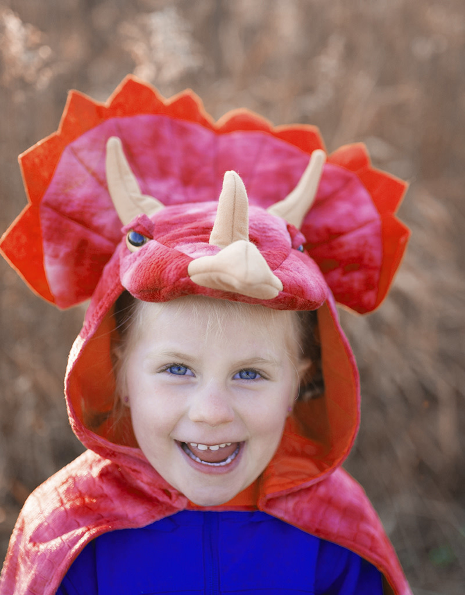 Great Pretenders Triceratops Hooded Cape, Red, Size 4-5