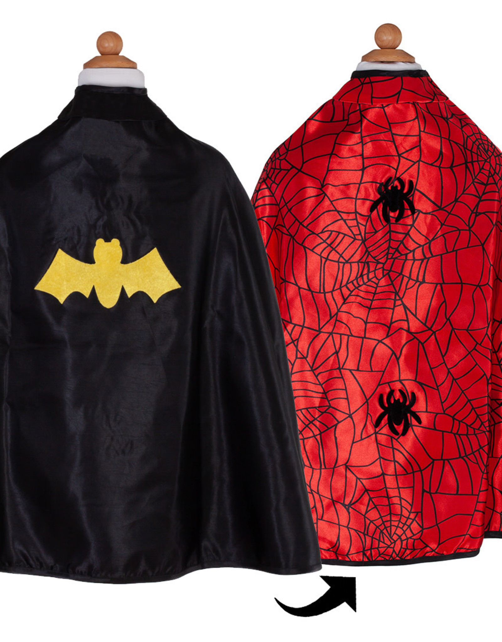 Great Pretenders Reversible Spider/Bat Cape & Mask, Size 3-4