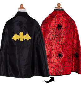 Great Pretenders Reversible Spider/Bat Cape & Mask, Size 3-4
