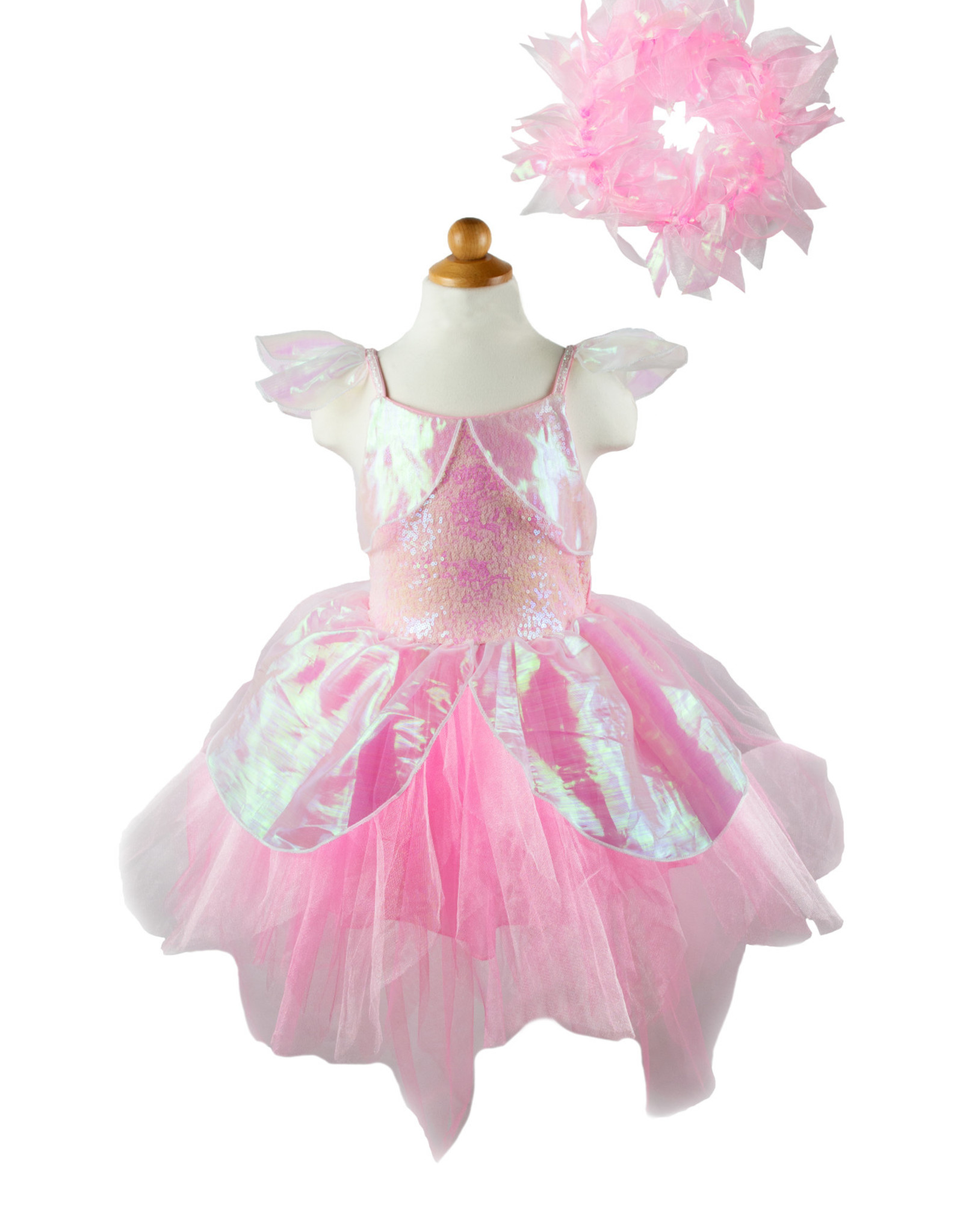 Great Pretenders Iridescent Fairy Dress with Halo, Size 5-6
