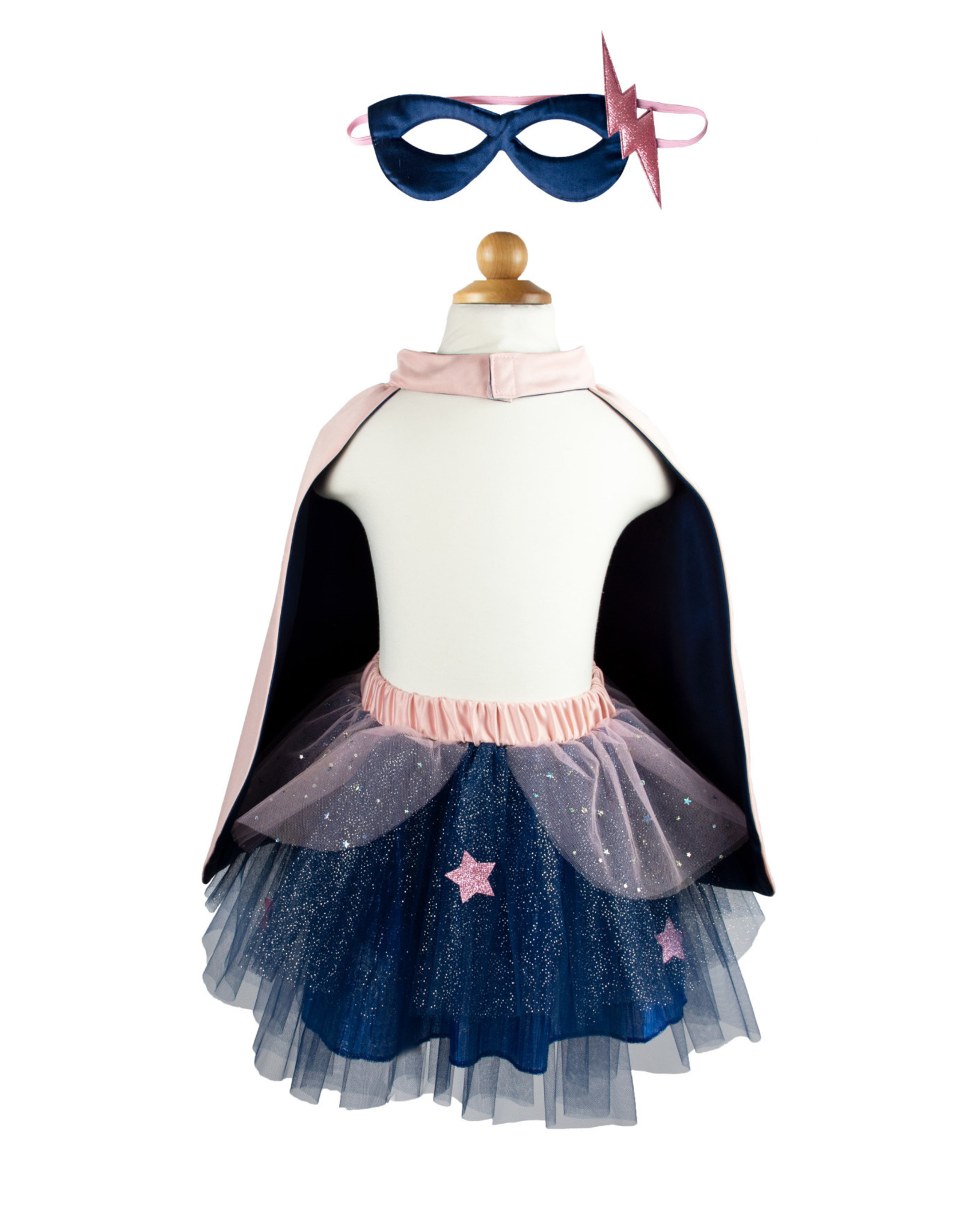 Great Pretenders Super Duper Tutu/Cape/Mask - Pink/Navy
