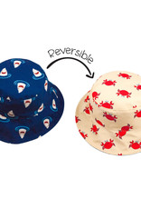 FlapJackKids Kids Reversible Sun Hat - Crab / Shark - Small
