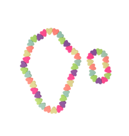 Great Pretenders Sweet Tart Heart Necklace/Bracelet Set
