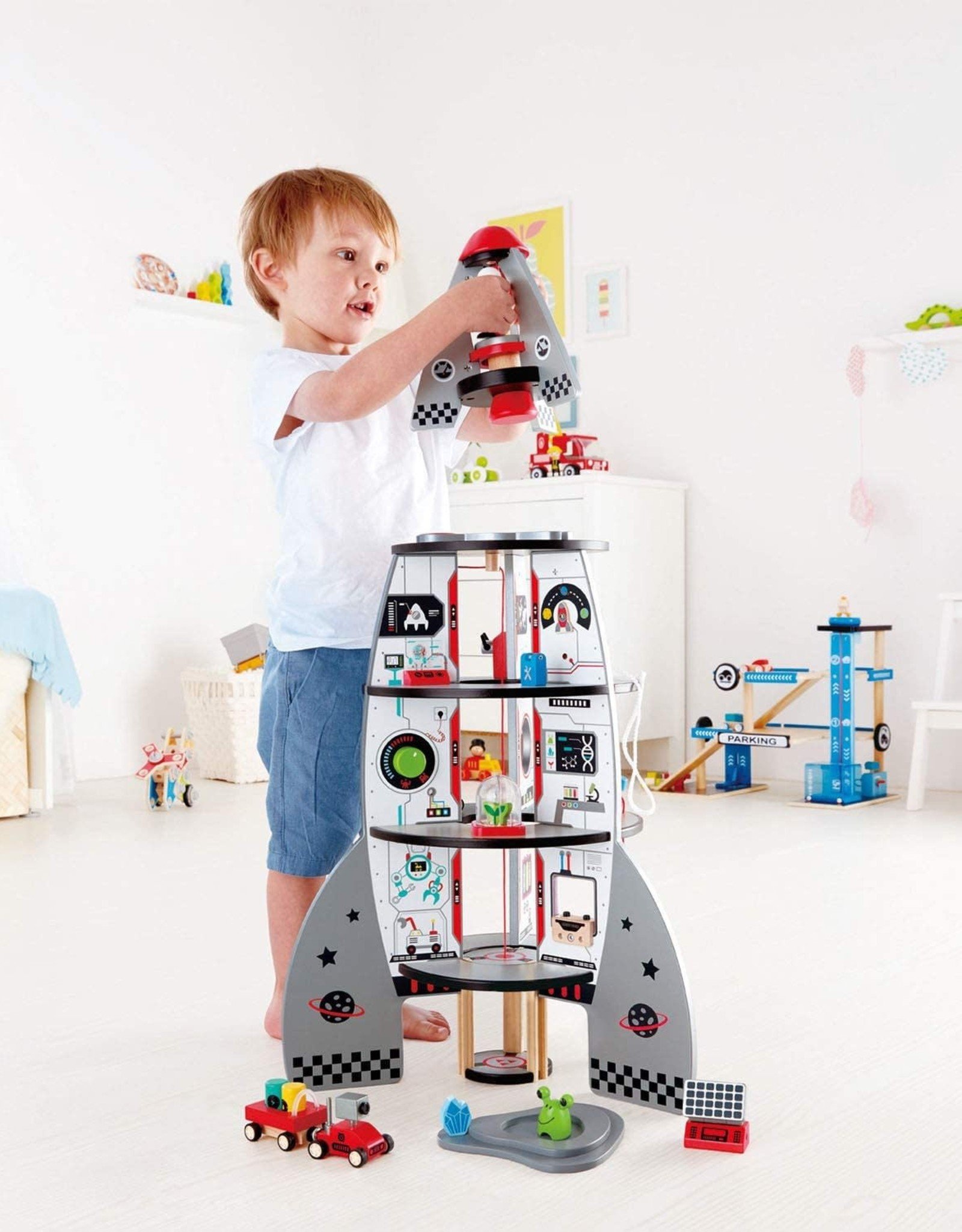 Hape Toys Four Stage Toddler Rocket Ship Playset by Hape
