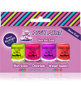 Piggy Paint Piggy Paint - 4 Pack Mini NEON Polish Set