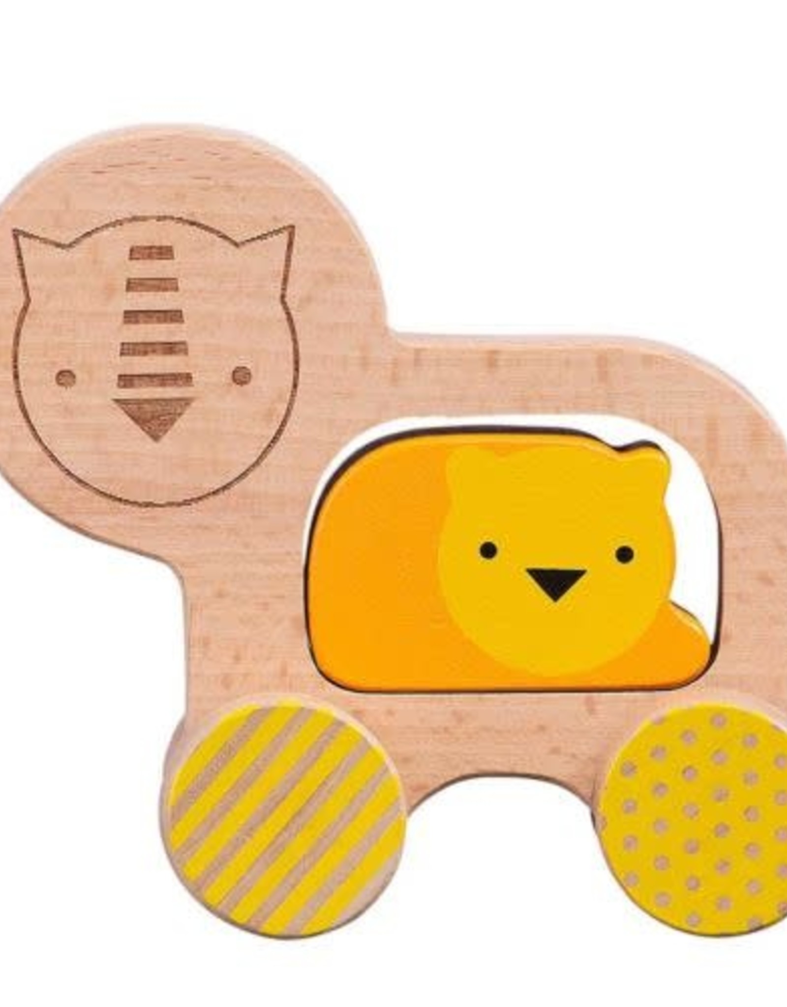 Petit Collage Wooden Push Along Lion