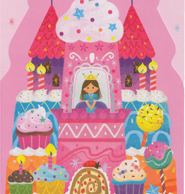 Peaceable Kingdom Princess Castle Cake Die-Cut Birthday Card