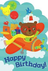 Peaceable Kingdom Bear in Airplane Die Cut Card