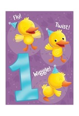 Peaceable Kingdom Duck 1 Year Birthday Card