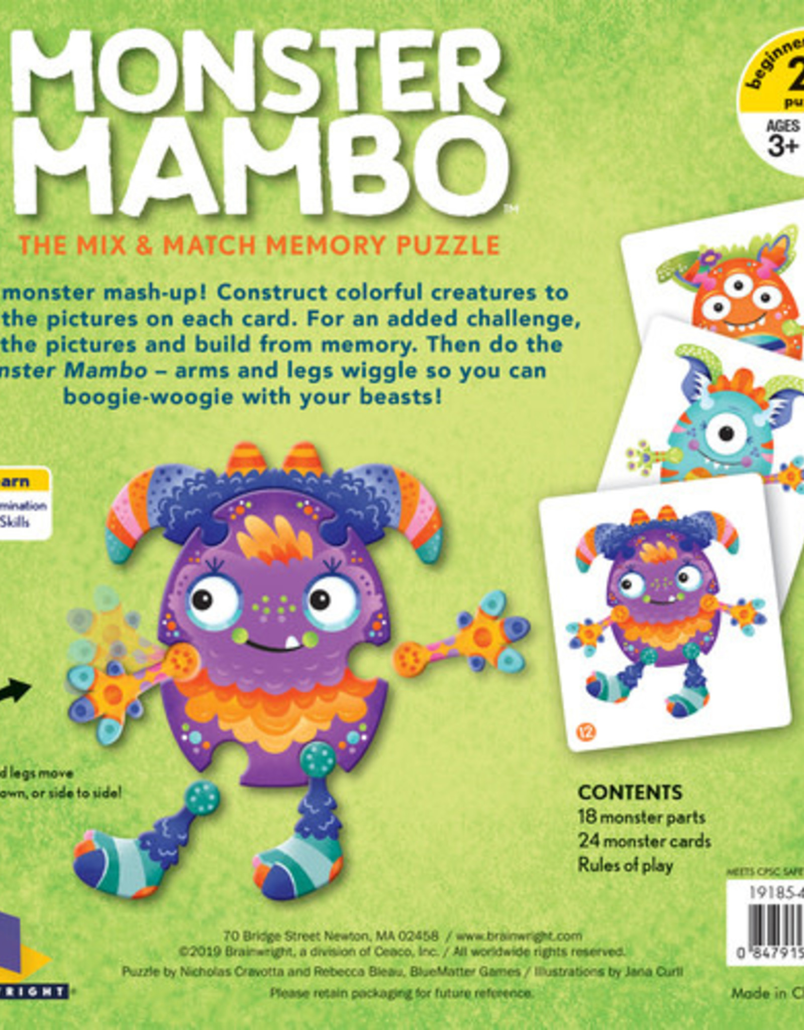 Brainwright Monster Mambo: Mix & Match Memory Puzzle