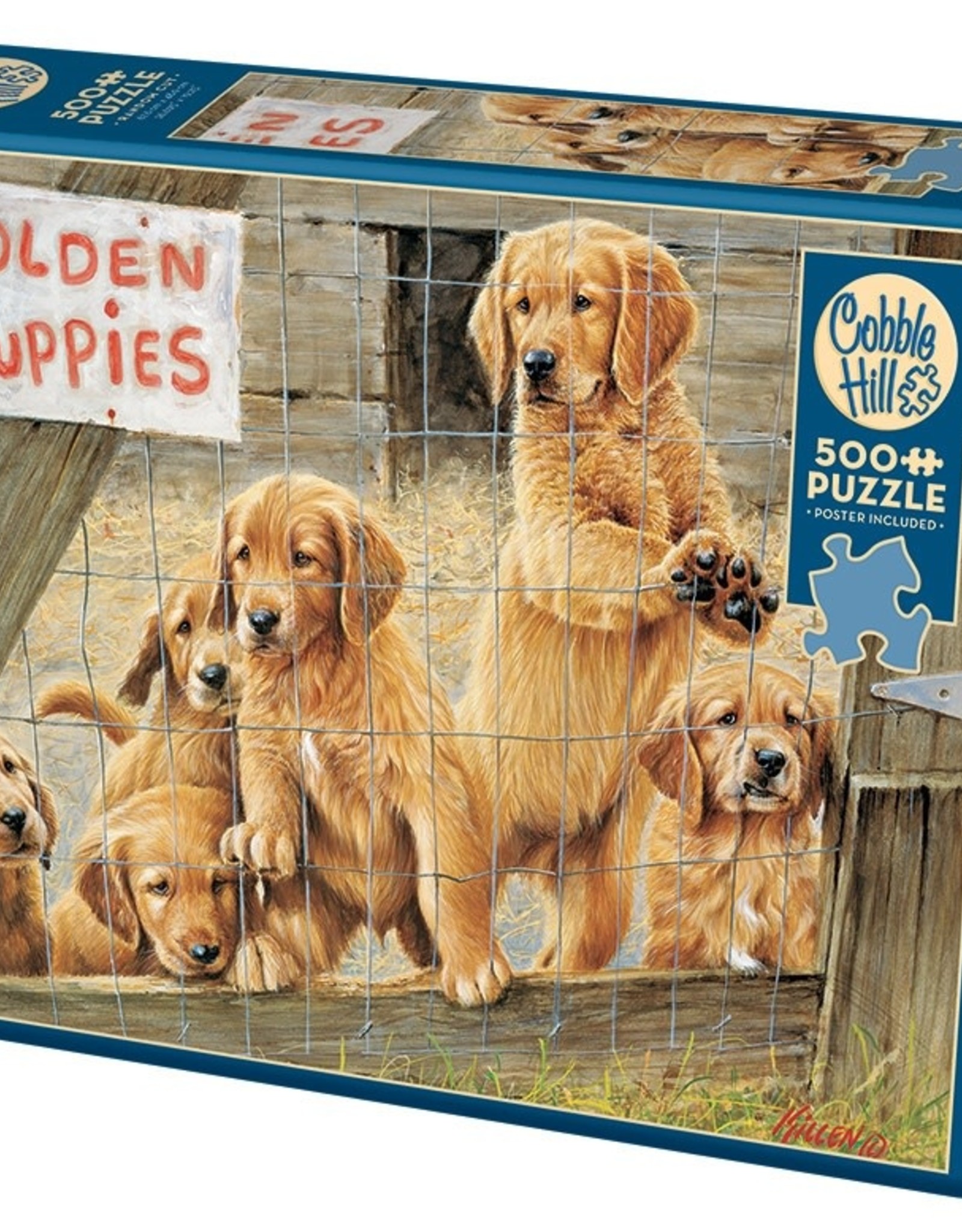 Cobble Hill Puzzles Golden Puppies - 500 pc Puzzle