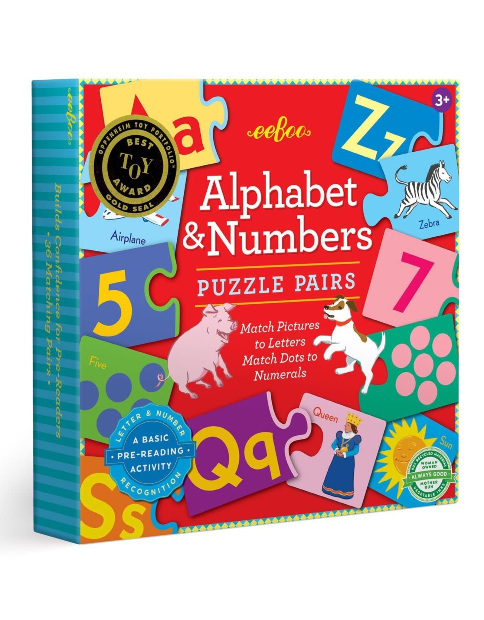 Eeboo Alphabet & Numbers Puzzle Pairs