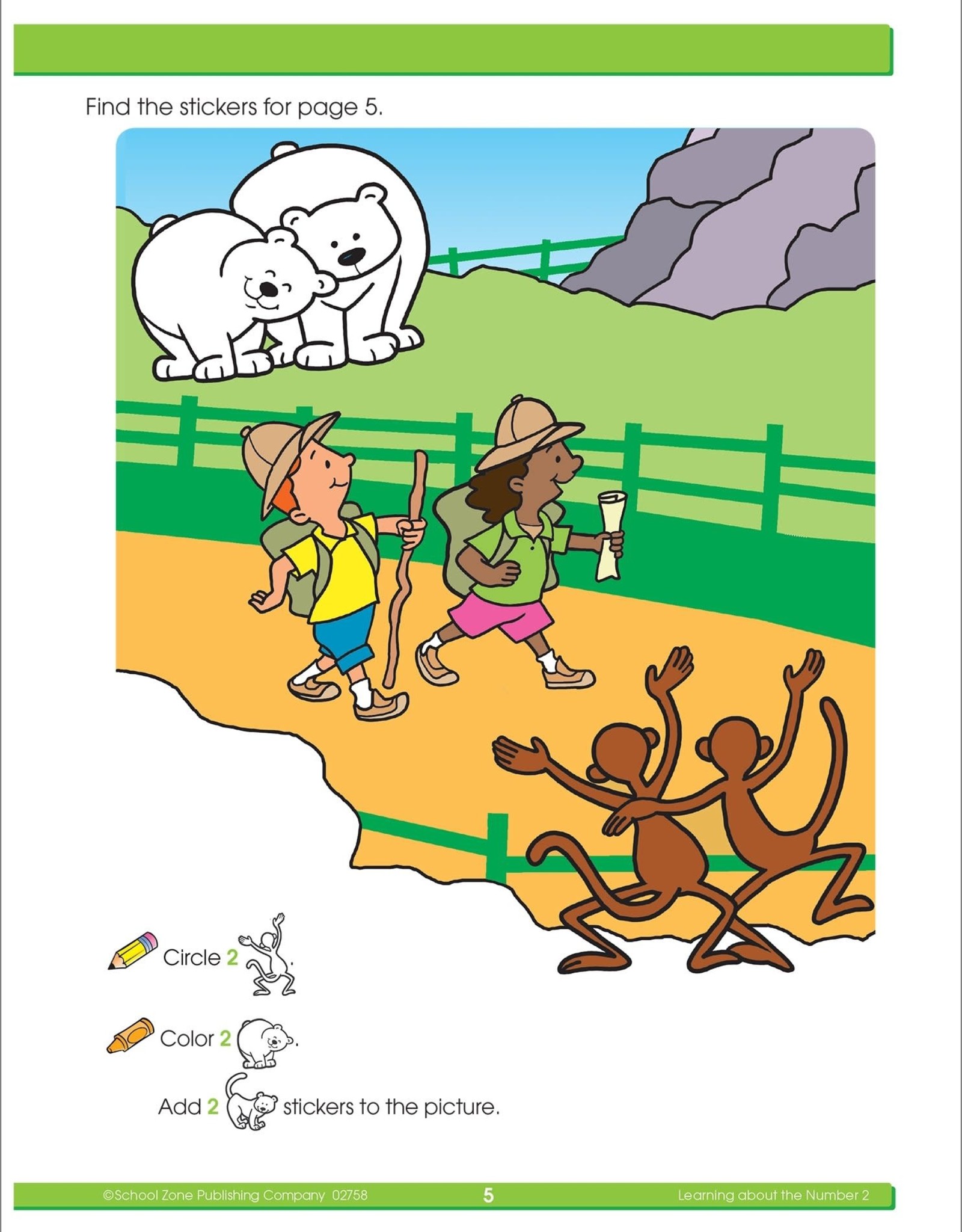 School Zone Math Stickers Workbook