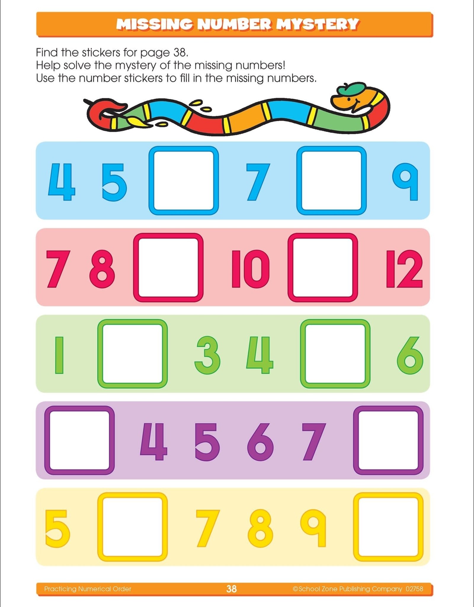 School Zone Math Stickers Workbook
