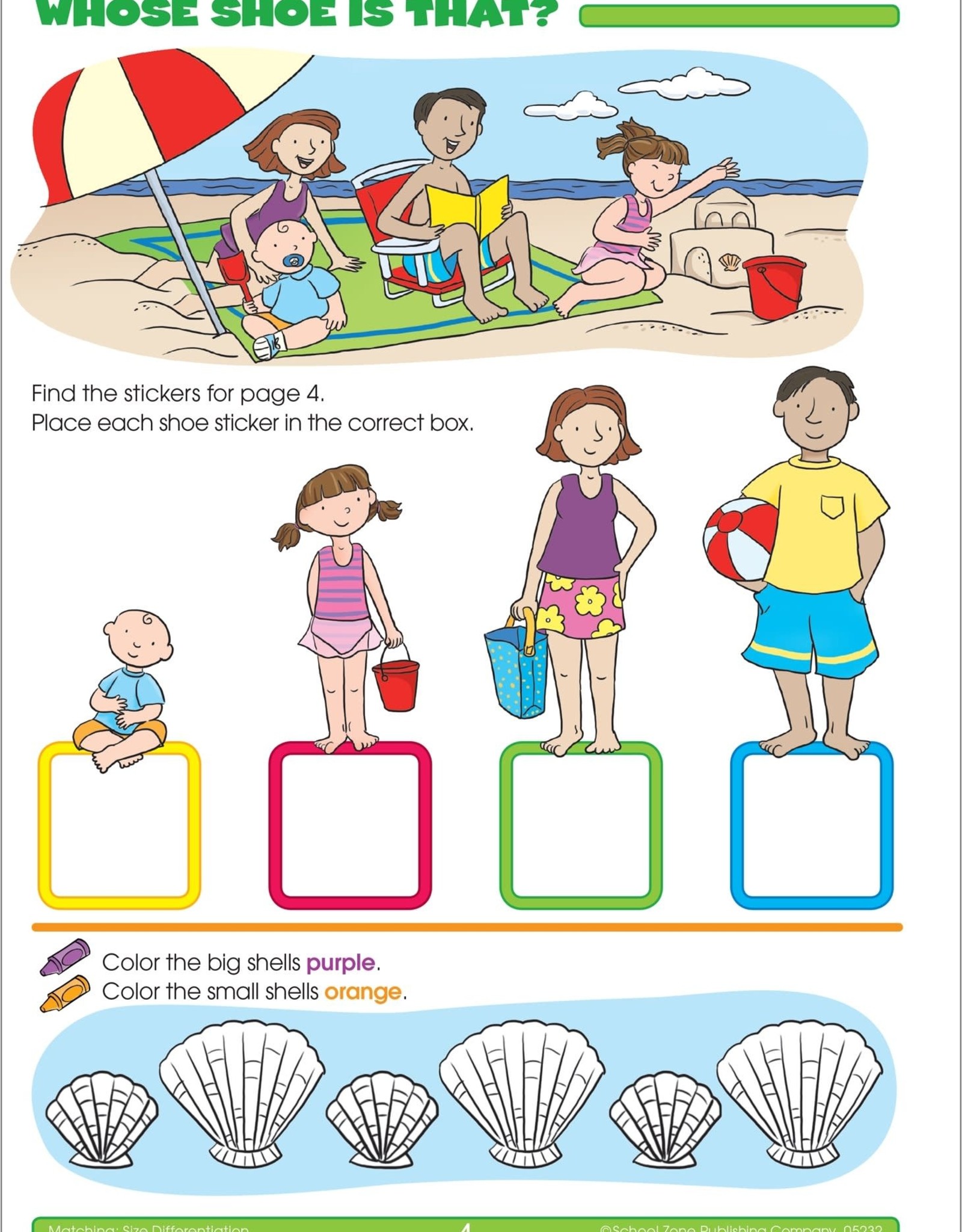 School Zone Preschool Stickers Workbook