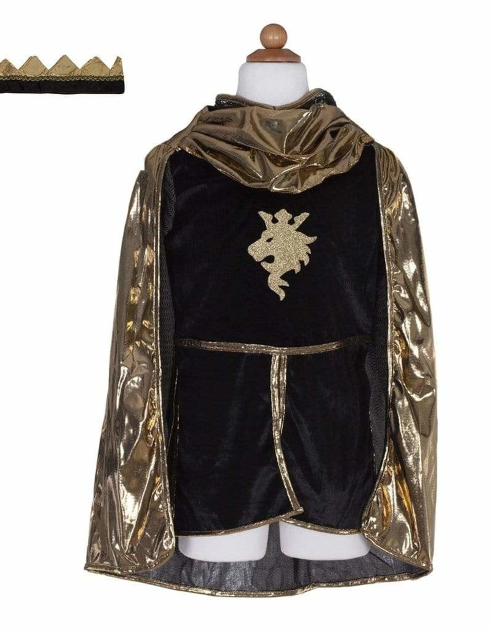 Great Pretenders Gold Knight Tunic Cape & Crown - Size 5-6