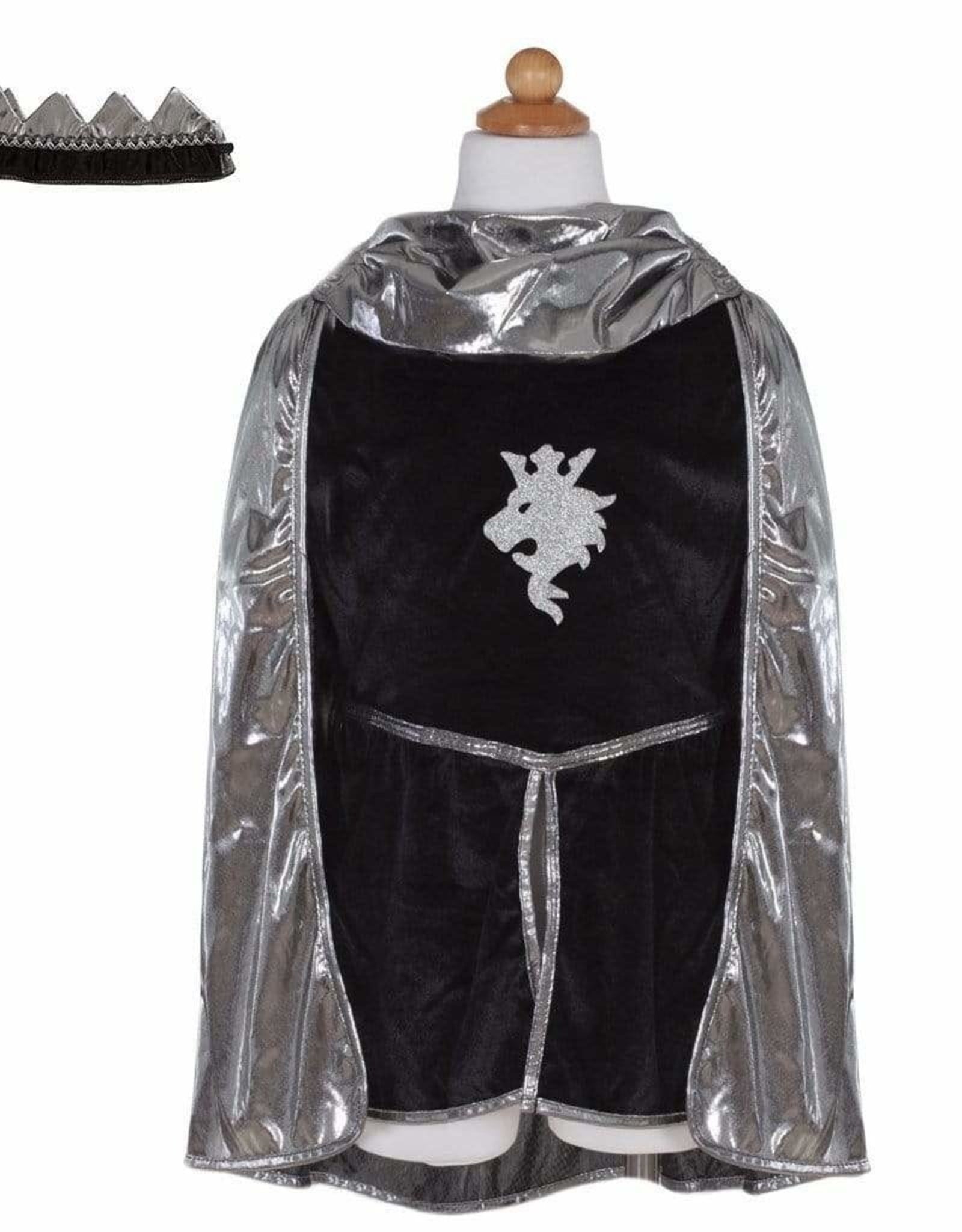 Great Pretenders Silver Knight Tunic Cape & Crown - Size 5-6