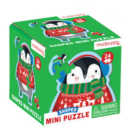 Mudpuppy Winter Penguin Shaped Mini Puzzle