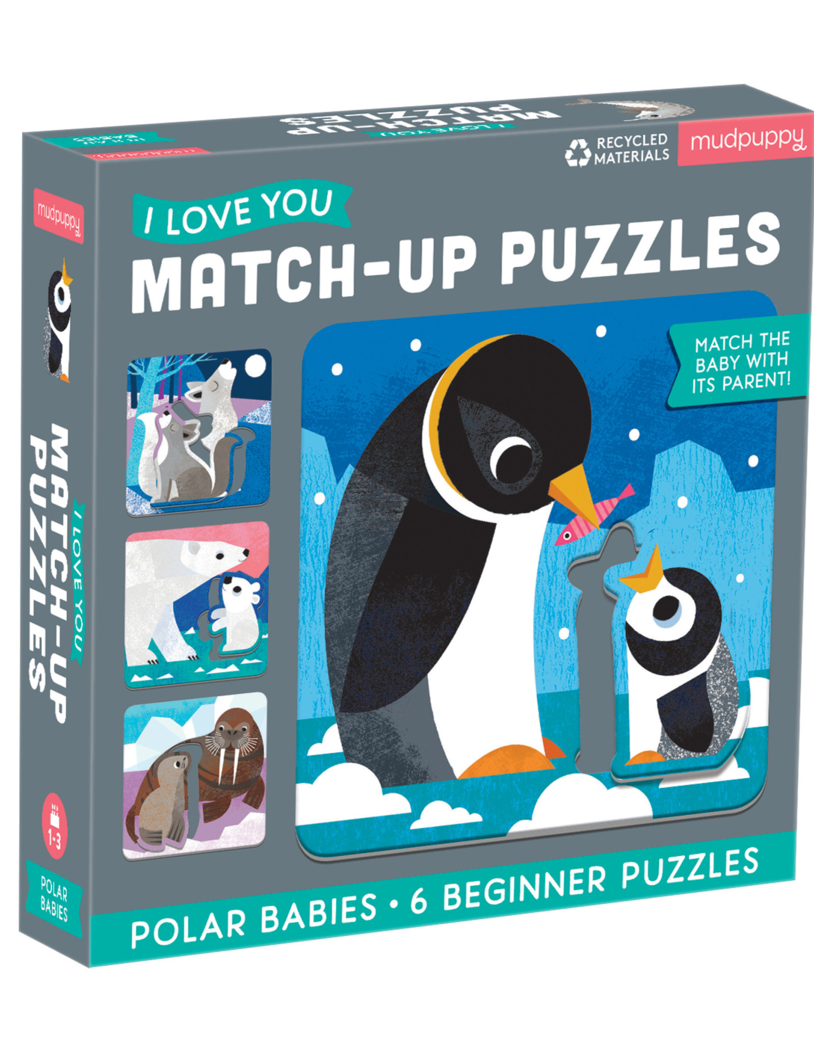 Mudpuppy Polar Babies I Love You Match-Up Puzzles