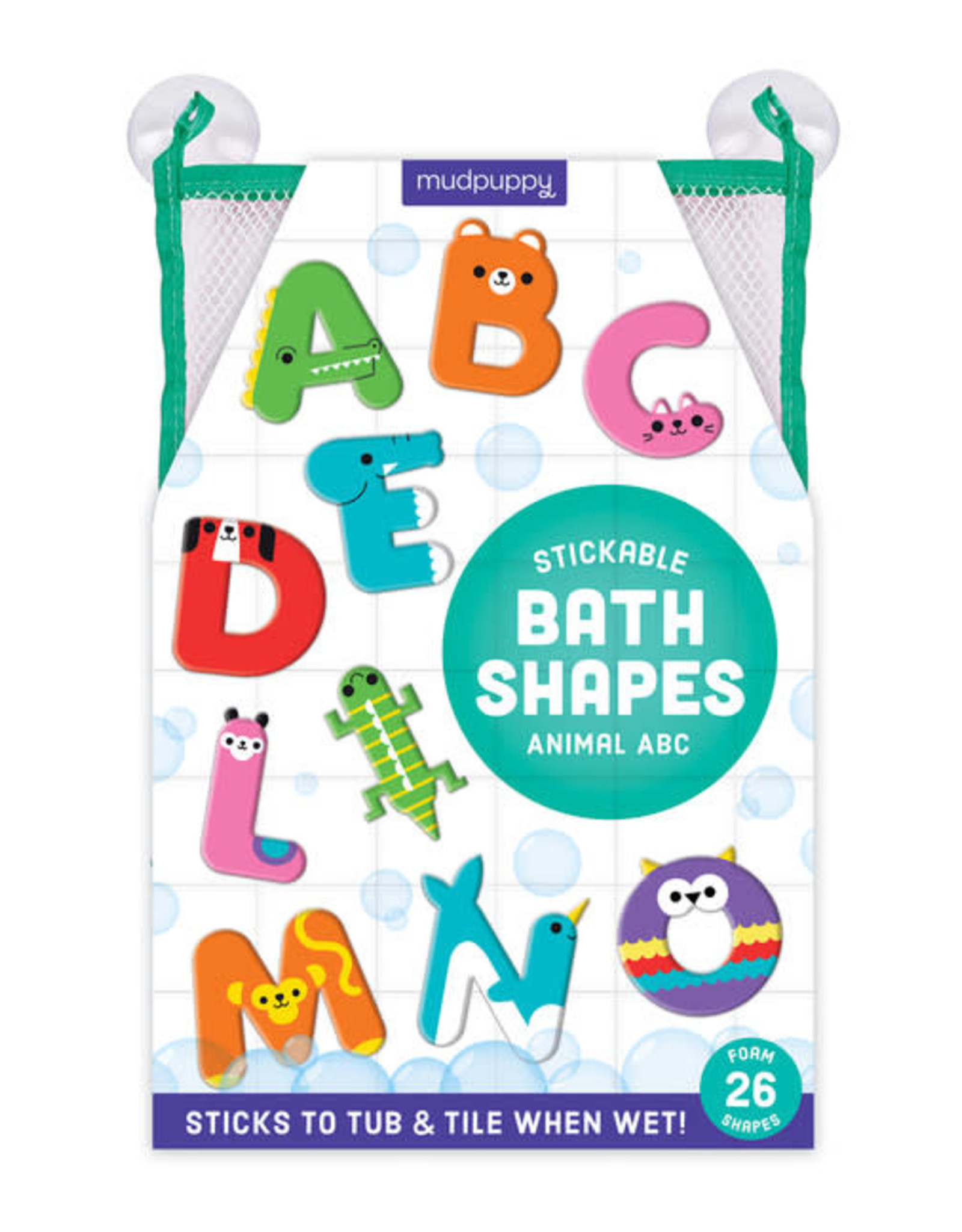 Mudpuppy Animal ABC Stickable Bath Shapes