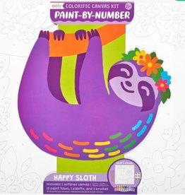 Ooly Canvas Paint by Number Kit - Happy Sloth