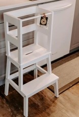 Mommy's Little Helper Classic Two Tiered Montessori Learning Tower, White Enamel