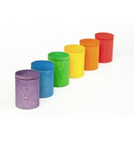 Grapat Grapat Wood Coloured Cups With Lids x 6
