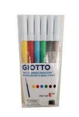 Giotto Giotto Fine Tip Water Based Markers, 6 Pack