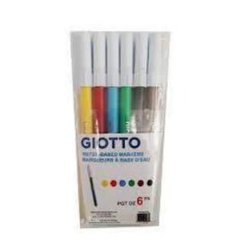 Giotto Giotto Fine Tip Water Based Markers, 6 Pack