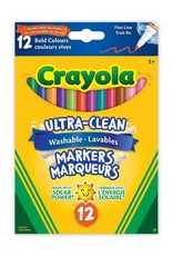 Crayola Crayola Ultra-Clean Washable Fine Line Markers, Bold Colours, 12 Count