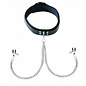 spartacus Black Leather Collar with Broad Tip Clamps