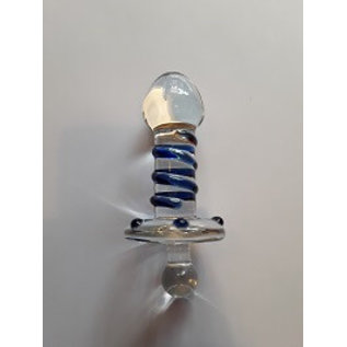 rock plus glass inc Glass Butt Plug with Crank