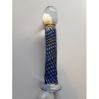 rock plus glass inc Glass Dildo with Cobalt Twist