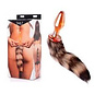 Striped Fox Tail with Orange Glass Plug