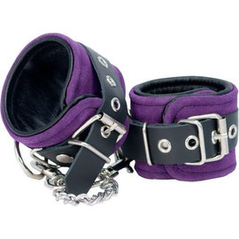 Purple Suede Wrist Cuffs with Chain