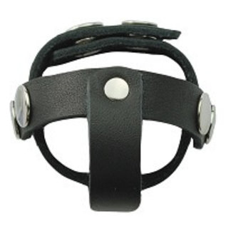 spartacus T-Style Leather Cock Ring -Red