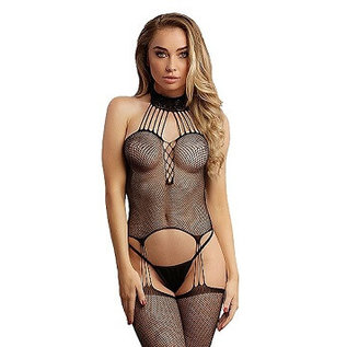 Fishnet Choker Bodystocking