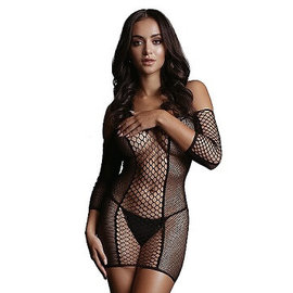 Duo Net Sleeved Mini Dress