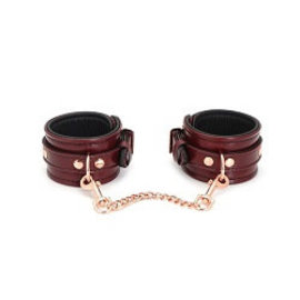 Wine Red Ankle Cuffs with Chain