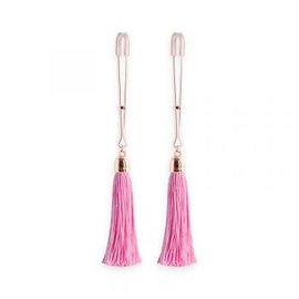 Pink Tweezer Nipple Clamps with Tassels